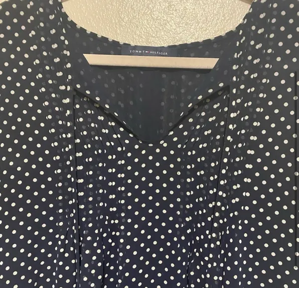 Polka Dot Semi Sheer Blouse | Shirt | Top - Image 4