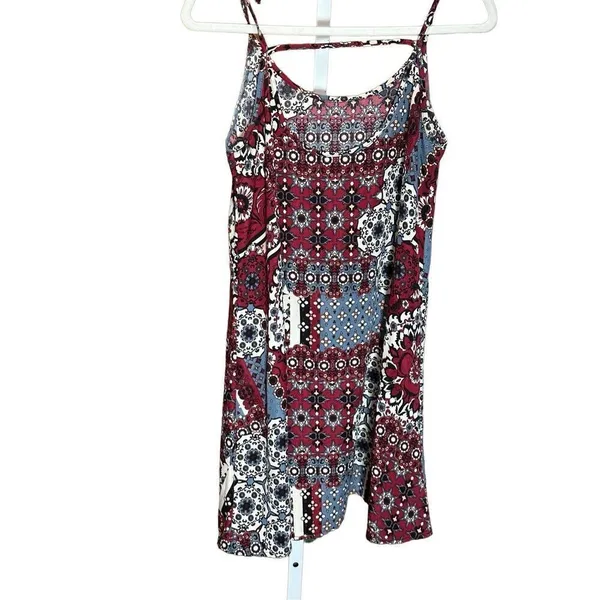 Free People Deep Red, Blue, White pattern mini dress sz‎ S - Image 2