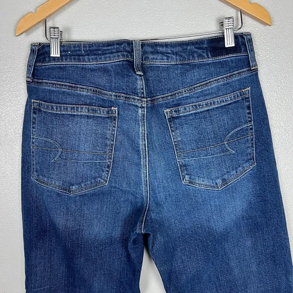 American Eagle Vintage Hi Rise Jeans Womens 12S Short Denim Blue Button Fly‎ - Image 5