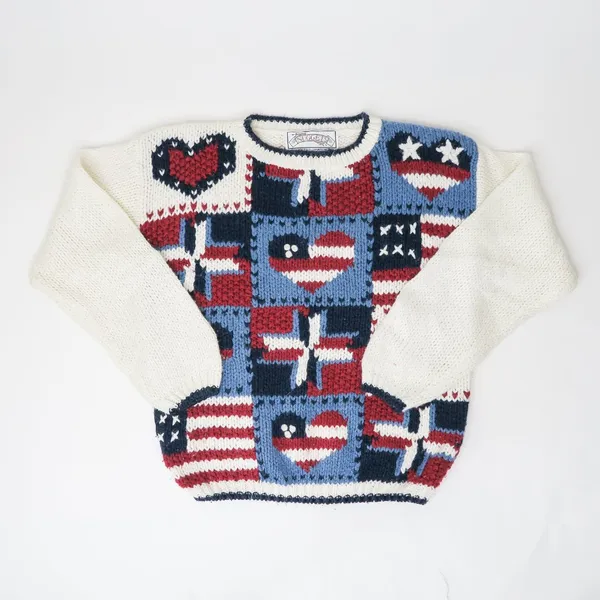 Vintage 90s Nuggets American Flag Patriotic Sweater - Image 2