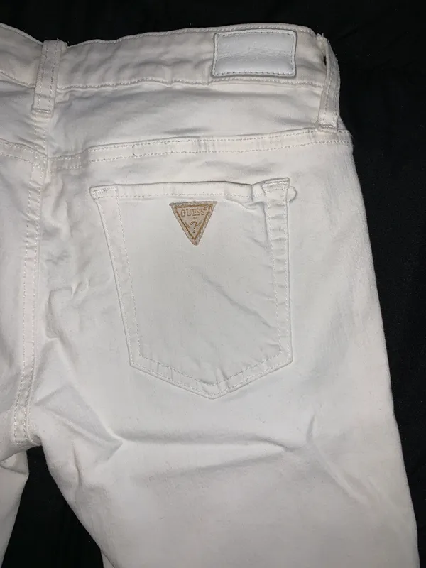 White  Cropped Jeans - Image 2