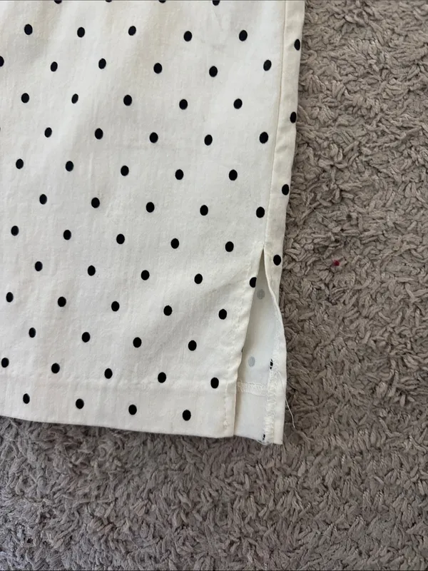 Classic White Polka Dot Pencil Skirt / J25 - Image 3
