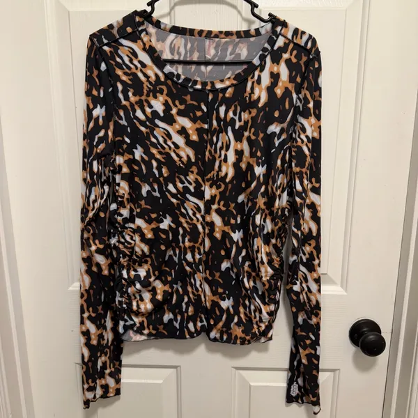 Free People Movement Printed Leopard Right On Run Layer Top Size XL NWOT - Image 2