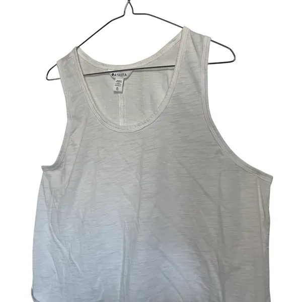 Athleta White Cotton Tank Top Womens Size XL‎ Lightweight Basic Casual - Image 4