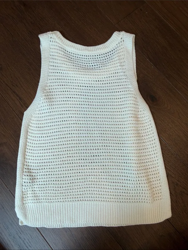 Amazon Womens Crochet Tank Top Sleeveless Knit Summer Sweater Small - Image 5