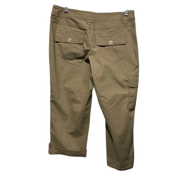 Cache Crop Cargo Pant Rhinestone Stud Adjustable Length Embellished NWT $98 Sz14 - Image 4