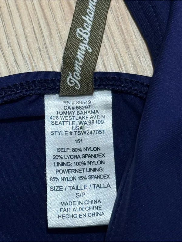 Tommy Bahama Womens Pearl Halter Tankini Top Mare Navy Tummy Control UPF 50 S - Image 5