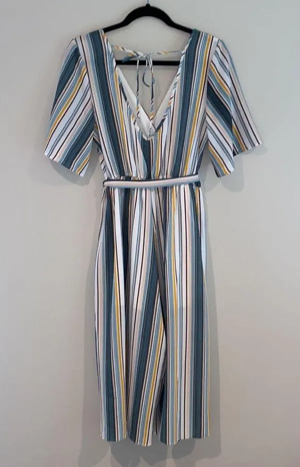 Trixxi striped vneck wide leg cropped jumpsuit - Image 5