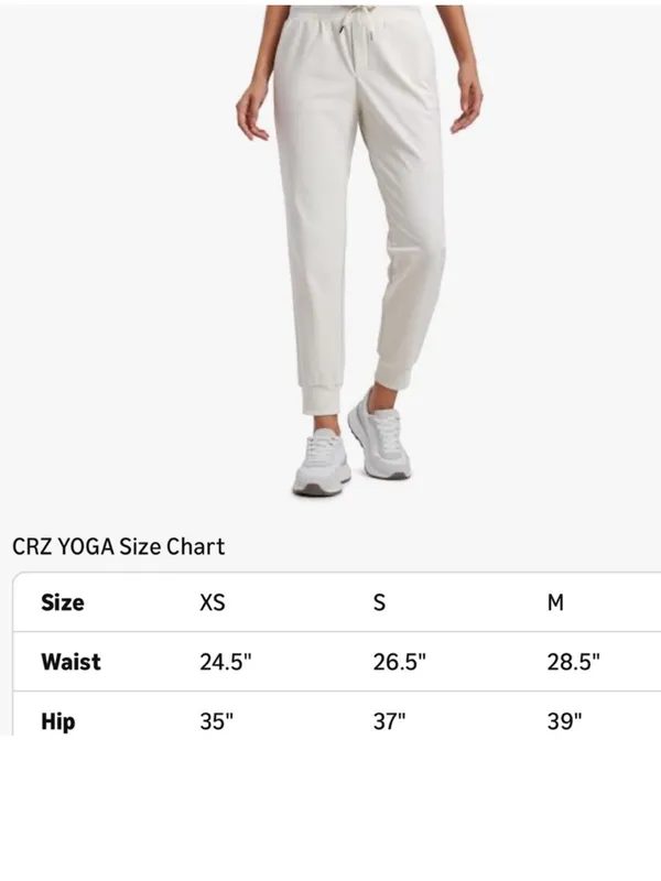 Crz Yoga Golf Gorpcore Athleisurewear Activewear Cream Bone Jogger Pants M - Image 10