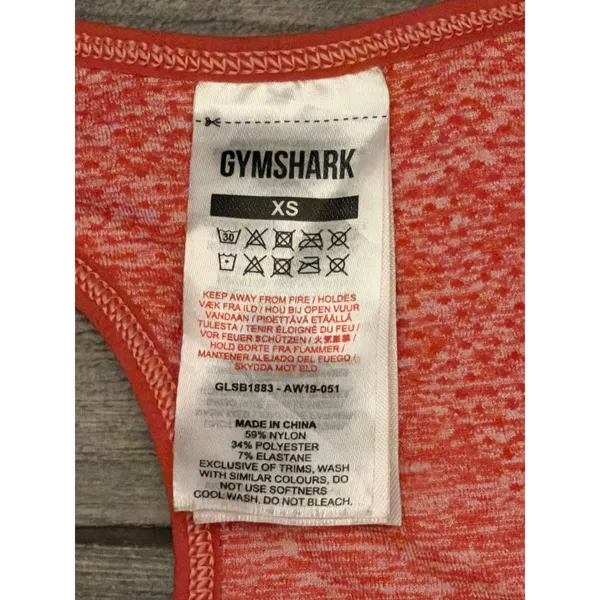 Gymshark Vital Seamless Sports Bra Red Marl Racerback‎ XSmall Gym Yoga Support - Image 3