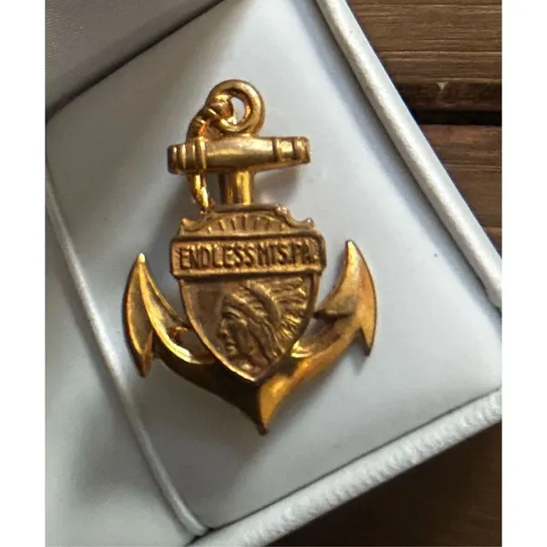 ENDLESSMTS.PA vintage brass anchor pin - Image 3