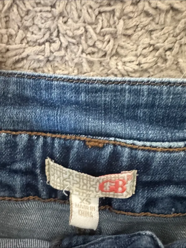 GB girls Medium Blue Denim Mini Skirt with Front Pockets / W33 - Image 3