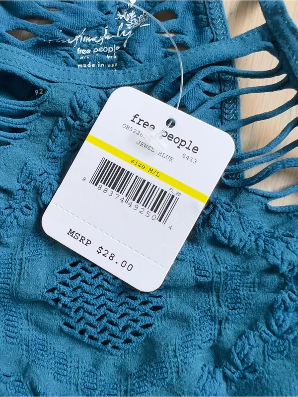 Free People Hanalei Seamless Bra Bralette in Jewel Blue NWT - Image 5