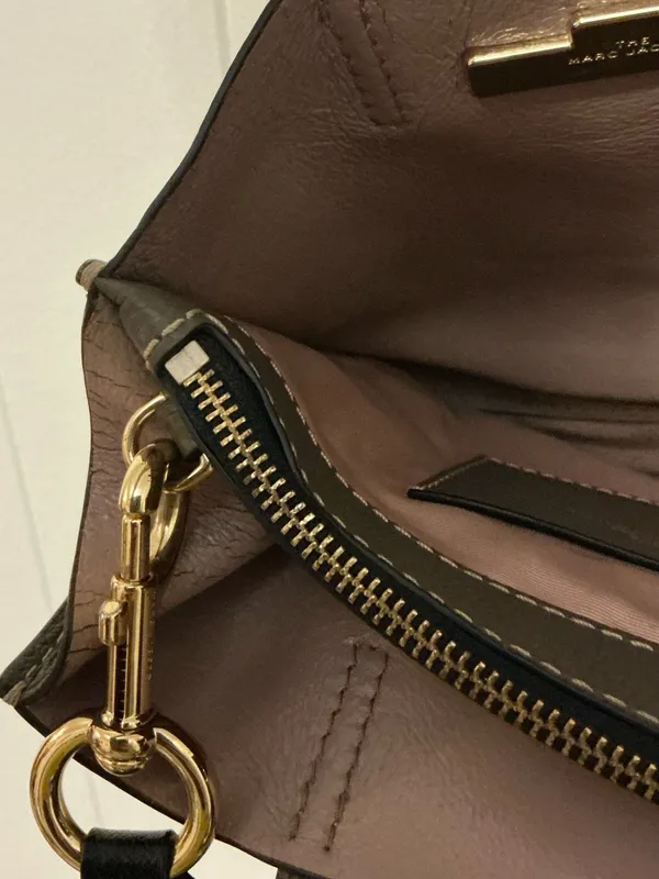 Rare Gray Pebbled Leather The Marc Jacobs Mini Grind Crossbody Tote Handbag Bag - Image 10