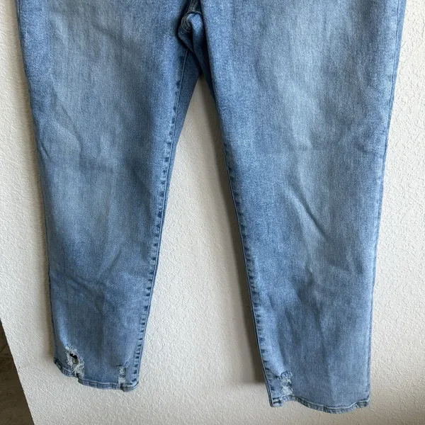 Good American Good Legs Straight Jeans Sz 14/32 Indigo400 cropped button fly - Image 5