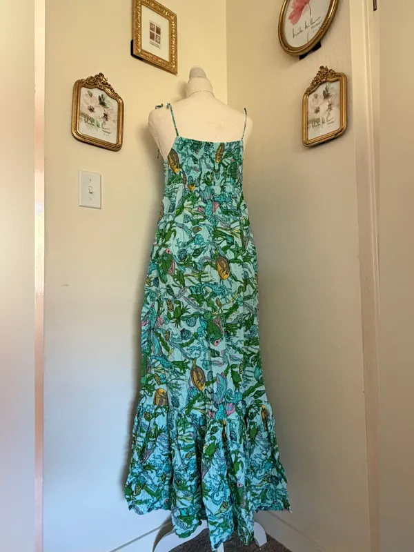 kate spade Green Floral Tie-Shoulder Maxi Dress with pockets - Image 6