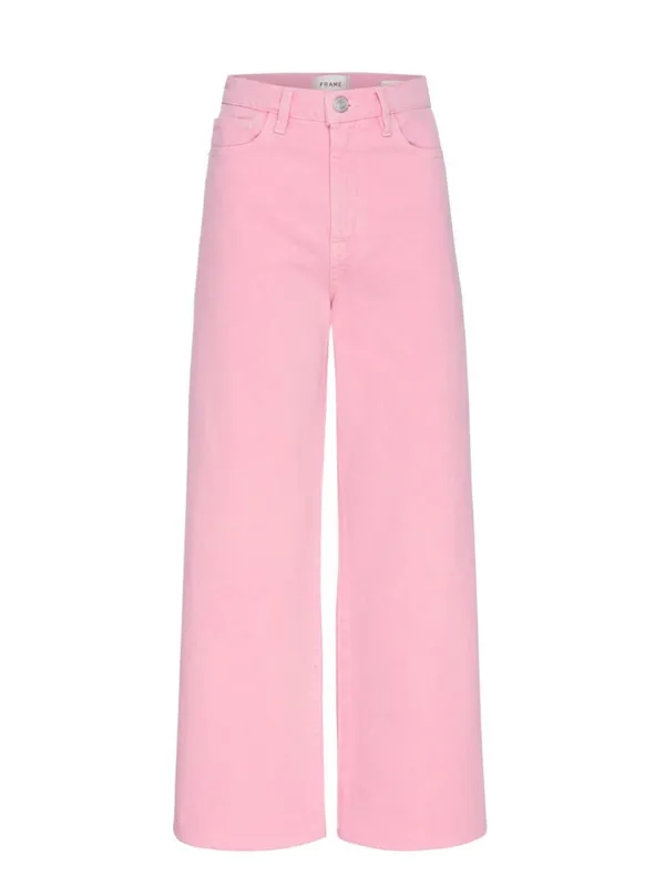 FRAME Le Jane Wide Leg Crop High Rise Jeans in Washed Dusty Pink Size 27 - Image 7