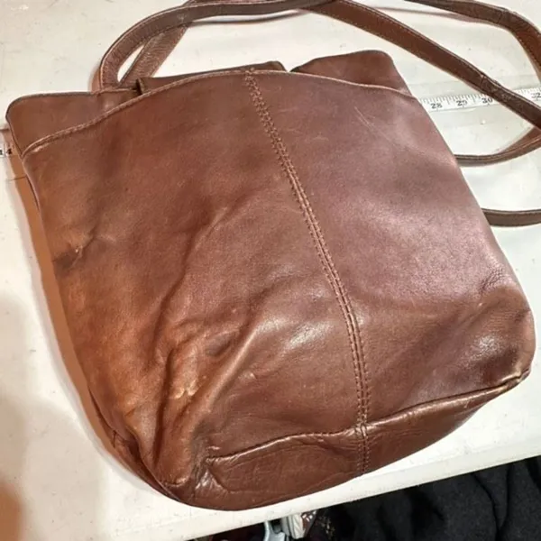 Vintage Hobo International‎ Leather Purse Bucket crossbody Bag Brown Size Small - Image 11