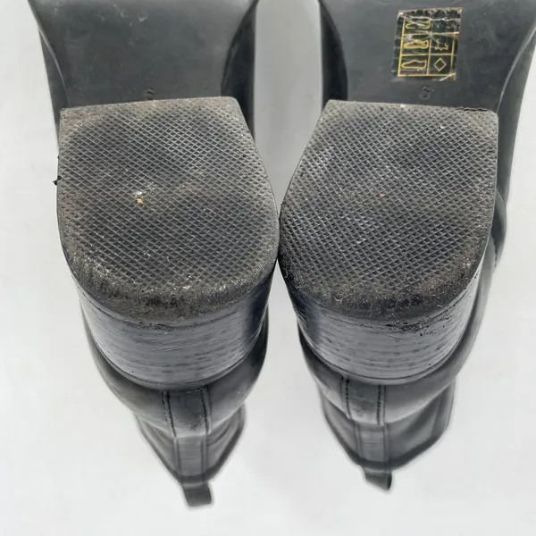 Jeffrey Campbell Oriley Booties Black Leather Pull On Ankle Boots Womens 6 - Image 10