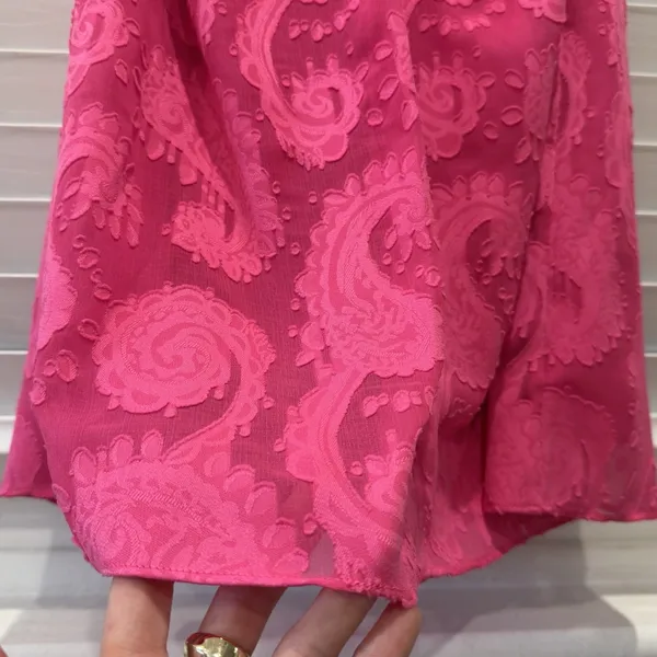 Lilly Pulitzer Quinn Halter High Neck‎ Pink Textured Knotty Lace Feminine Sz S - Image 9