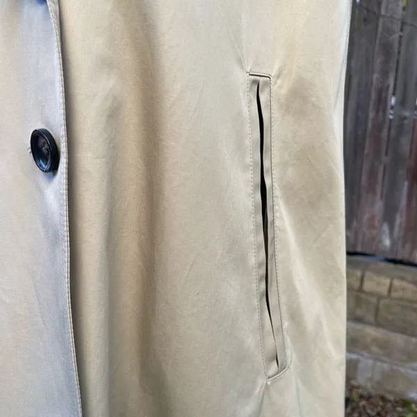 Banana Republic Khaki Double-Breasted Cape Coat Classic Preppy academia fall M - Image 3