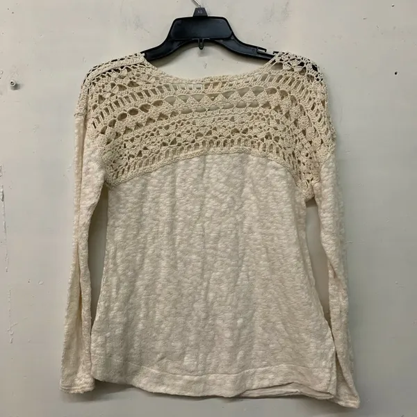 Meadow Rue Anthropologie Womens Beige Keller Crochet Pullover Top - Image 2
