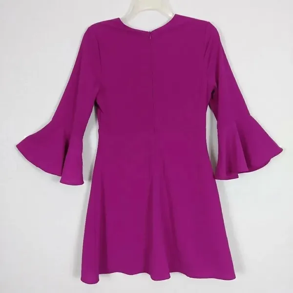 Lulu's Fuschia Bell Sleeve Mini Dress - Image 4