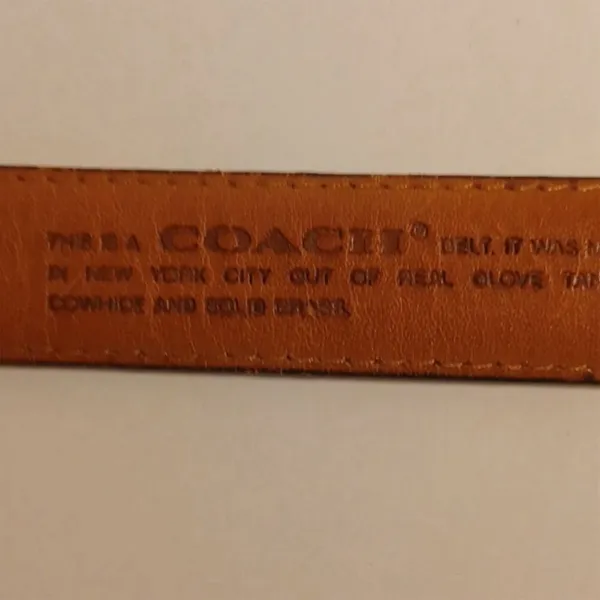 Coach Women's Brown Leather Belt with Gold Buckle Size 36 - Image 4