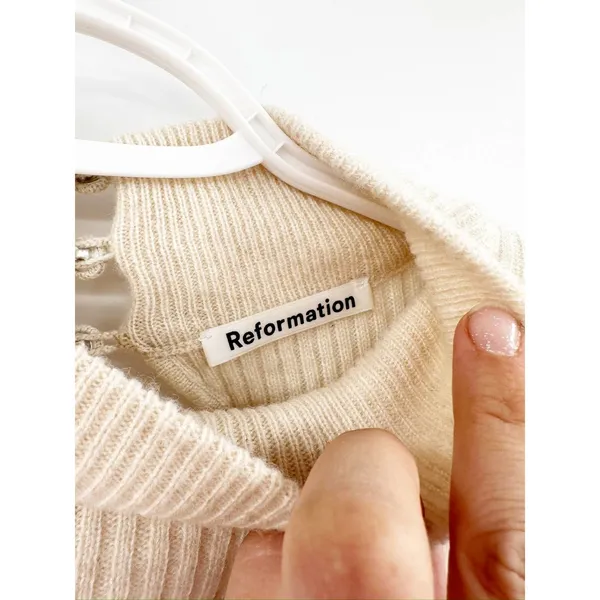 Reformation Osteria Open Back Sweater white Cashmere Size S - Image 4