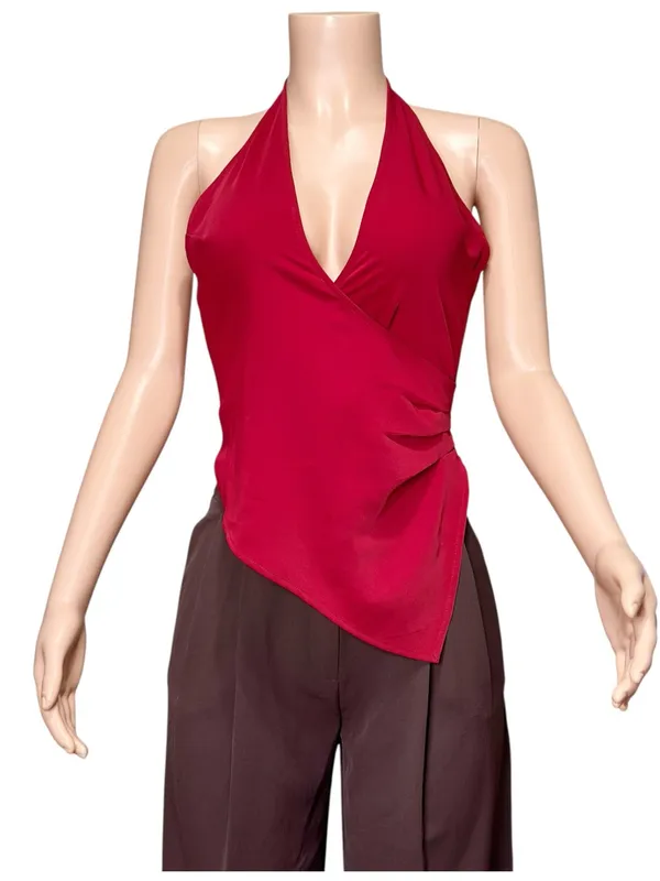 KOOKAÏ Norway Wrap Top, Red Wine, FR36/US4 - Image 4