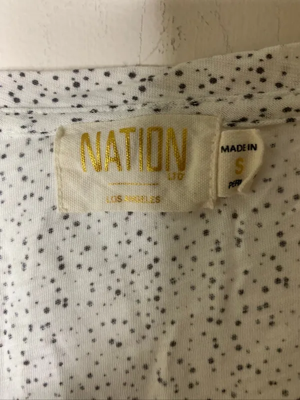 NATION LTD Pima cotton puff sleeve shirt women's size small - Image 3