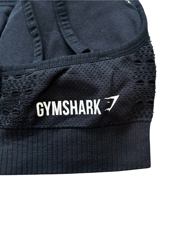 Gymshark Black Sports Bra Strappy Back Athletic Workout Wear Activewear Yoga - Image 4