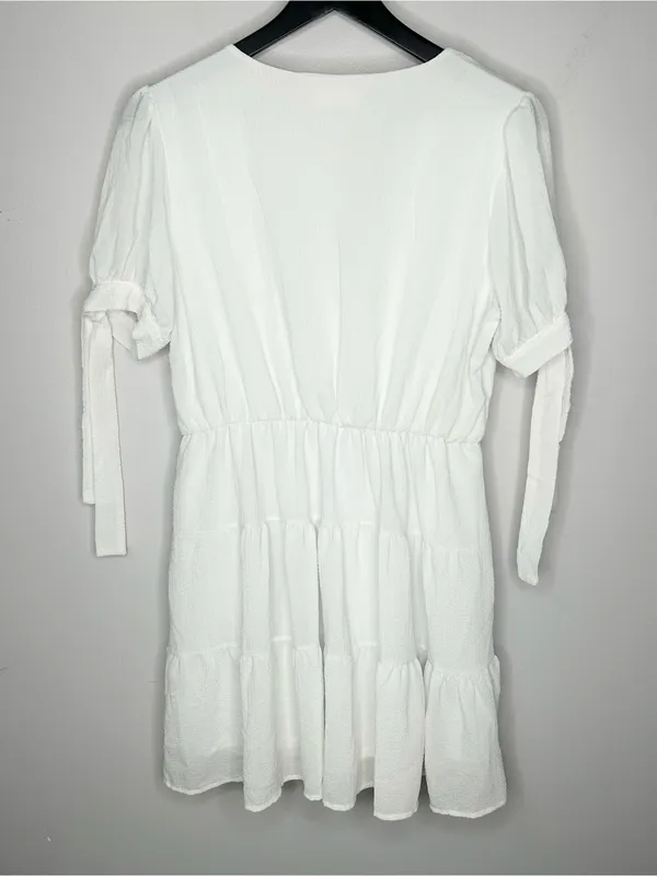 Altar'd State White Tiered Mini Dress Size L - Image 2