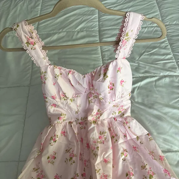 Pink floral mini dress kutumai - Image 5