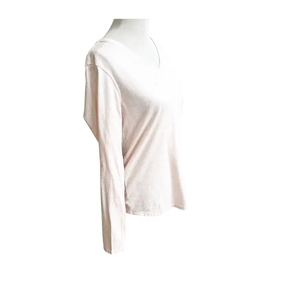 Carhartt Top Women's Medium Pink Speckled Relaxed Fit V-Neck Long Sleeve Classic - Image 8