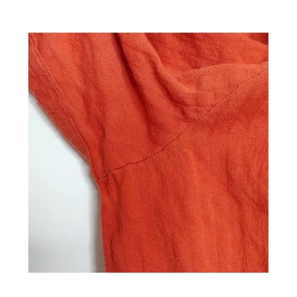 ASOS Burnt Orange Mini Dress Smocked Corset Waist Long Sleeve Cotton‎ S Pumpkin - Image 12