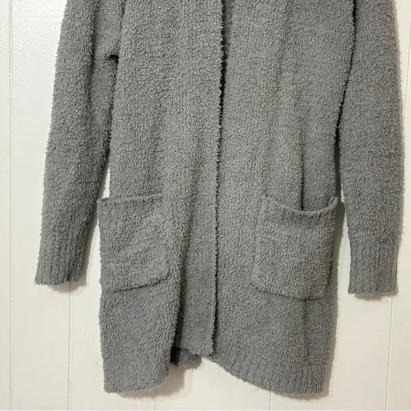 SKIMS Cozy Knit Bouclé Robe Cardigan Smoke Gray Belted Lounge Sweater XXS/XS - Image 4