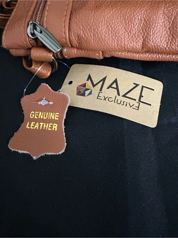 Maze On The Go Genuine Soft Leather Tan Crossbody Bag Purse NWT - Image 7