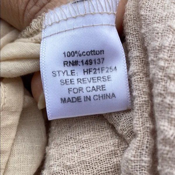 EUC HYFVE Open Back Cream Ruffle Hem Midi/Maxi Lined Dress Size Small Boho Chic - Image 9