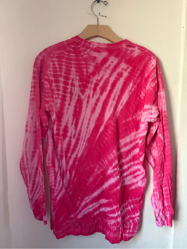VS PINK Crewneck Tie Dye Cotton Long Sleeve T Shirt Small - Image 4