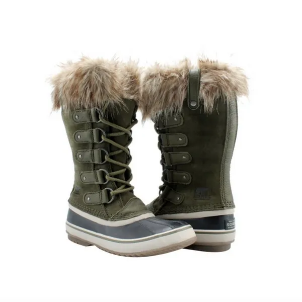 Sorel Joan of Arctic Green Waterproof Faux Fur Winter Snow Boots Size 6 - Image 11