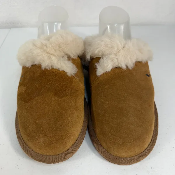 Koolaburra by UGG 8 Scuffette Slippers Mule Suede Faux Fur Lining Chestnut Brown - Image 3