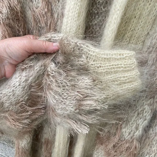 Long haired angora size L/XL oversized open cardigan. - Image 5