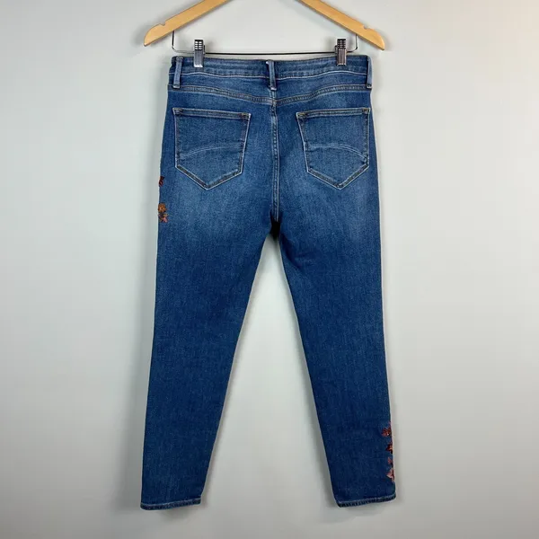 Driftwood Jackie Floral Embroidered High Rise Skinny Jeans‎ Womens 28 Blue Ankle - Image 10