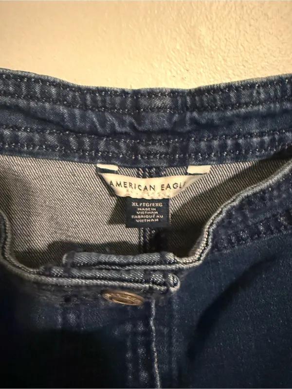 American Eagle Outfitters Blue Denim Button-Front Overall Dress - Image 3
