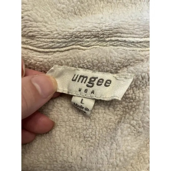 Umgee Women's Beige Fleece 1/4 Zip Mock Neck Pullover Sweatshirt Size L - Image 2