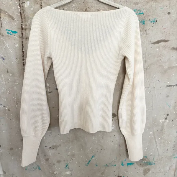 Reformation Hart Cashmere Sweater in Ivory - Image 5