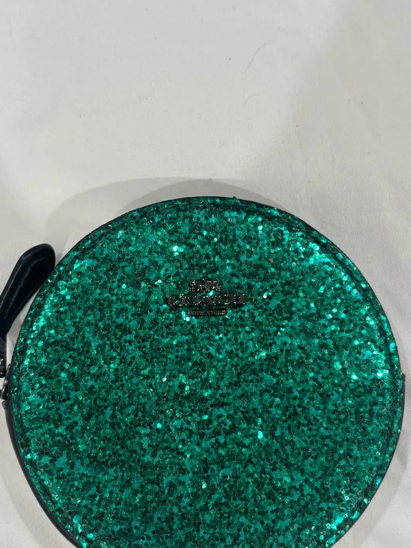 Coach Coin Purse Emerald Green Glittwe - Image 3