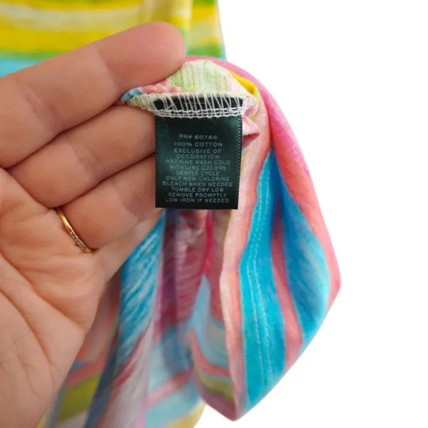 Lauren Ralph Lauren Striped Cotton Shift Dress Multi Color V-Neck‎ Embroidered - Image 5