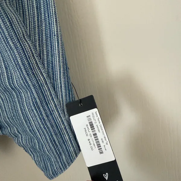 Lulu's Blue Stripe Halter Crop Top - Image 2